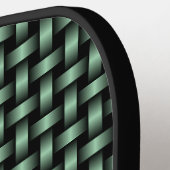 Green Black Weave Pattern Pickleball Schläger (Linke Seite)