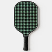 Green Black Weave Pattern Pickleball Schläger (Rückseite)