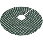 Green Black Weave Pattern Polyester Weihnachtsbaumdecke (Schrägansicht)