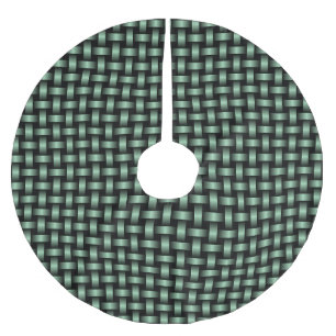 Green Black Weave Pattern Polyester Weihnachtsbaumdecke