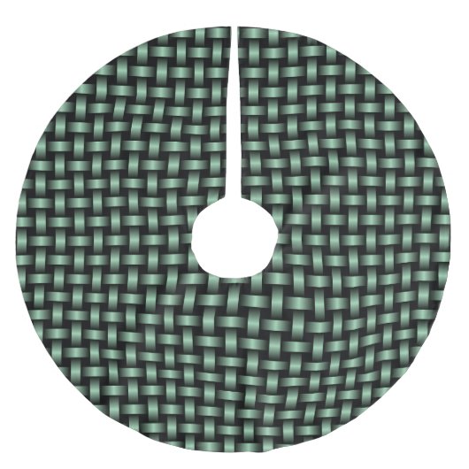 Green Black Weave Pattern Polyester Weihnachtsbaumdecke (Vorderseite)