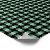 Green Black Weave Pattern Poster (Ecke)