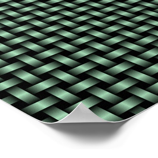 Green Black Weave Pattern Poster (Ecke)