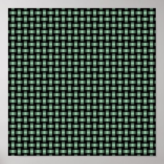 Green Black Weave Pattern Poster (Vorne)