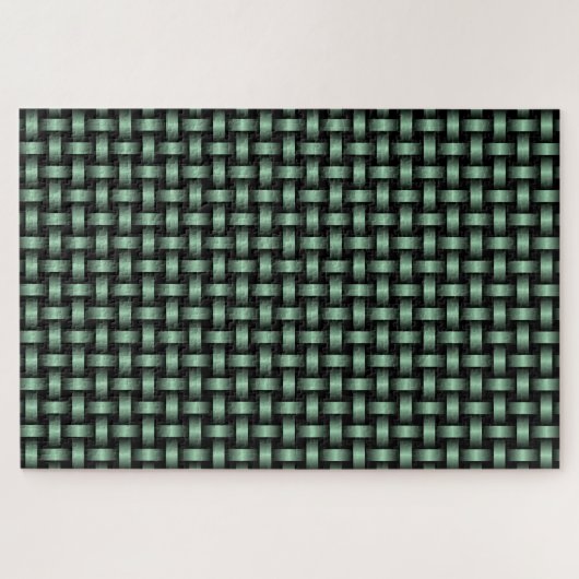 Green Black Weave Pattern Puzzle (Horizontal)