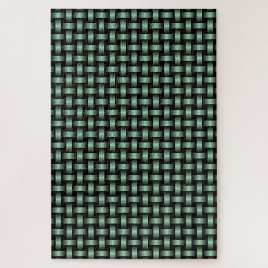 Green Black Weave Pattern Puzzle (Vertikal)