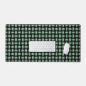 Green Black Weave Pattern Schreibtischunterlage (Tastatur & Maus)