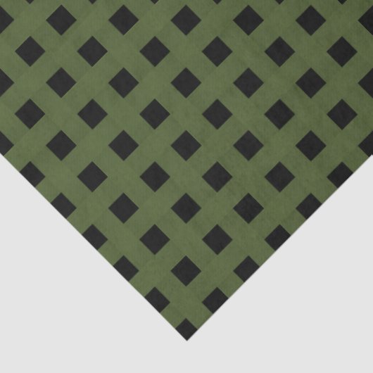 Green Black Weave Pattern Seidenpapier (Detail)