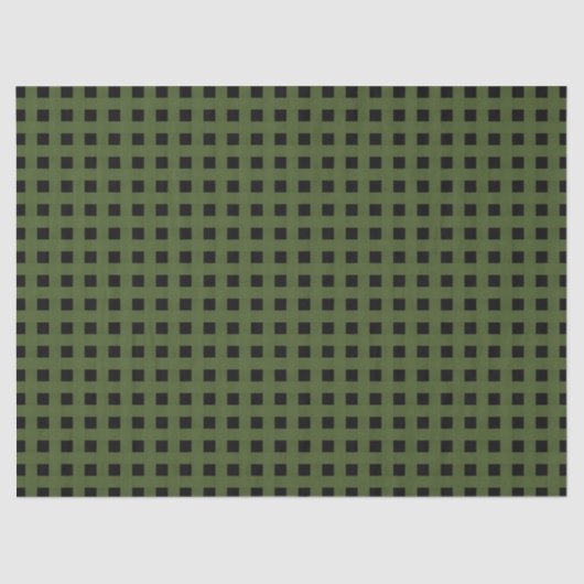 Green Black Weave Pattern Seidenpapier (Vorderseite)