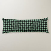 Green Black Weave Pattern Seitenschläferkissen (Rückseite)