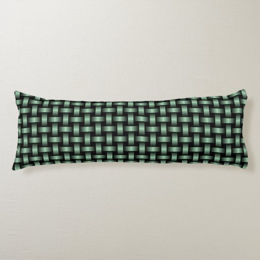 Green Black Weave Pattern Seitenschläferkissen (Vorderseite)