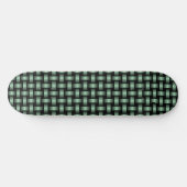 Green Black Weave Pattern Skateboard (Horizontal)