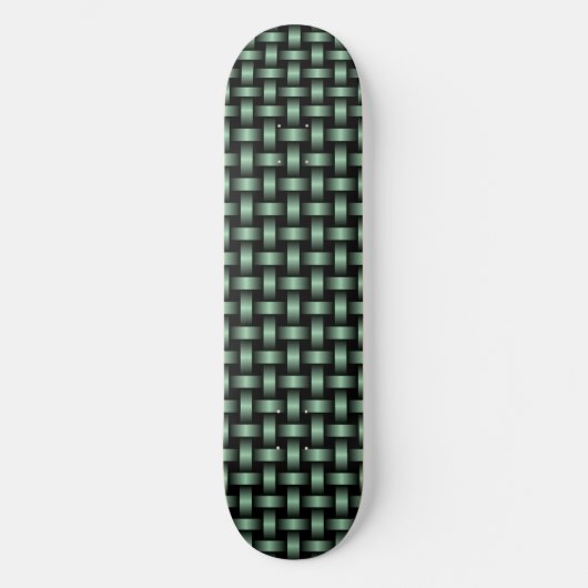 Green Black Weave Pattern Skateboard (Vorderseite)