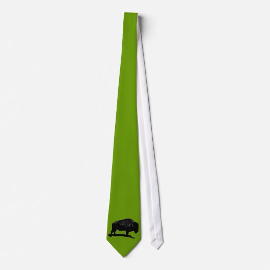 Green, Black & White Buffalo Neck Ties Krawatte (Vorderseite)