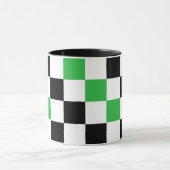 Green Black White Checkered Pattern Design  Tasse (Zentrum)