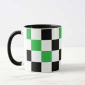 Green Black White Checkered Pattern Design  Tasse (Links)