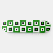 Green Black White Checkered Squares Pattern Skateboard (Horizontal)
