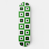 Green Black White Checkered Squares Pattern Skateboard (Vorderseite)