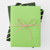 Green, Black & White Geschenkpapier Set