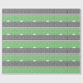 Green Black White Greek Key Fret Pattern Design Geschenkpapier (Flach)