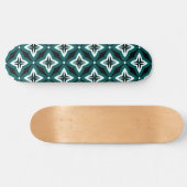 Green Black & White Ogee Muster Skateboard (Horizontal)