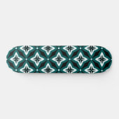 Green Black & White Ogee Muster Skateboard (Horizontal)