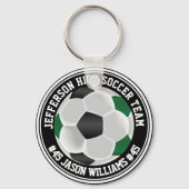 Green, Black & White Soccer ⚽ Schlüsselanhänger (Rückseite)