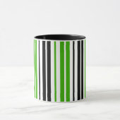 Green Black White Stripes Pattern Design  Tasse (Zentrum)