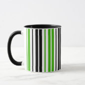 Green Black White Stripes Pattern Design  Tasse (Links)