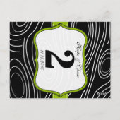 Green Black White Stylized Wood Table Number Postkarte (Rückseite)