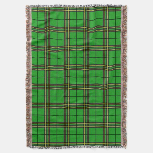 Green Black Yellow Tartan Decke (Vorderseite Vertikal)