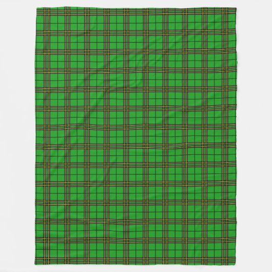 Green Black Yellow Tartan Fleecedecke (Vorderseite)