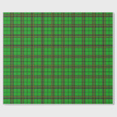 Green Black Yellow Tartan Wrapping Paper Geschenkpapier (Flach)
