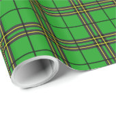 Green Black Yellow Tartan Wrapping Paper Geschenkpapier (Rolleneckpunkt)