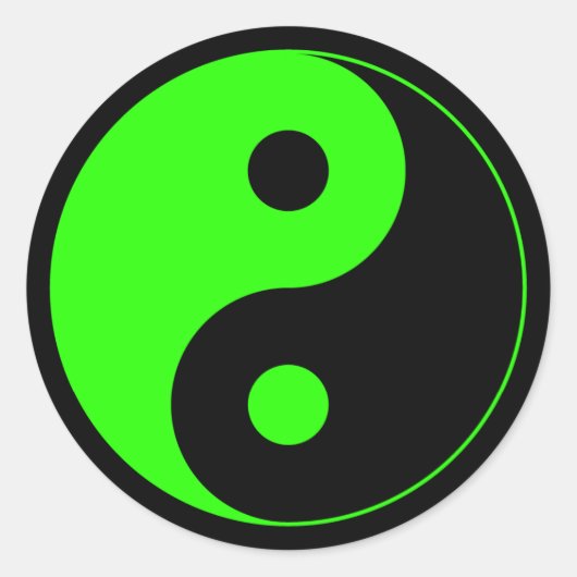 Green & Black Yin Yang Symbol Sticker (Vorderseite)