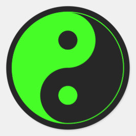 Green & Black Yin Yang Symbol Sticker