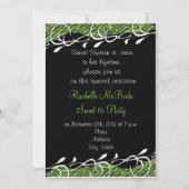 Green & Black Zebra Print Sweet 16 Einladung (Rückseite)