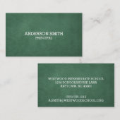 Green Blackboard Style Seven Line Custom Visitenkarte (Vorne/Hinten)