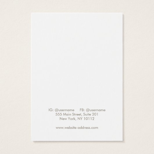 Green Blätter Branch Earring Display Card (Rückseite)