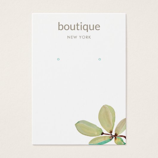 Green Blätter Branch Earring Display Card (Vorderseite)