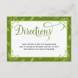 Green Blätter Country Wedding Directions Card Begleitkarte