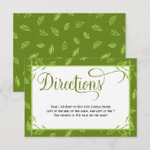 Green Blätter Country Wedding Directions Card Begleitkarte (Vorne/Hinten)