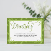 Green Blätter Country Wedding Directions Card Begleitkarte (Stehend Vorderseite)