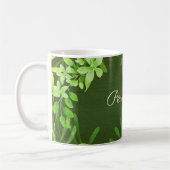 Green Blätter Foliage personalisieren Kaffeetasse (Links)