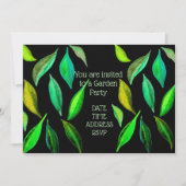 Green Blätter Garden Party Einladung (Vorderseite)
