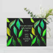 Green Blätter Garden Party Einladung (Stehend Vorderseite)