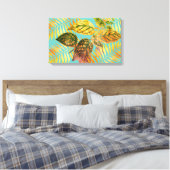 Green Blätter Gold-Blätter Leinwanddruck (Insitu (Schlafzimmer))