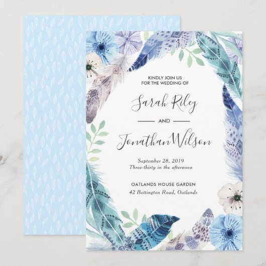 Green Blätter gold Terrarium Hochzeitseinladung Einladung (Vorne/Hinten)