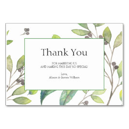 Green Blätter Hochzeit danke Ihnen Karte
