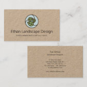 Green Blätter Landscape Designer Logo Kraft Visitenkarte (Vorne/Hinten)